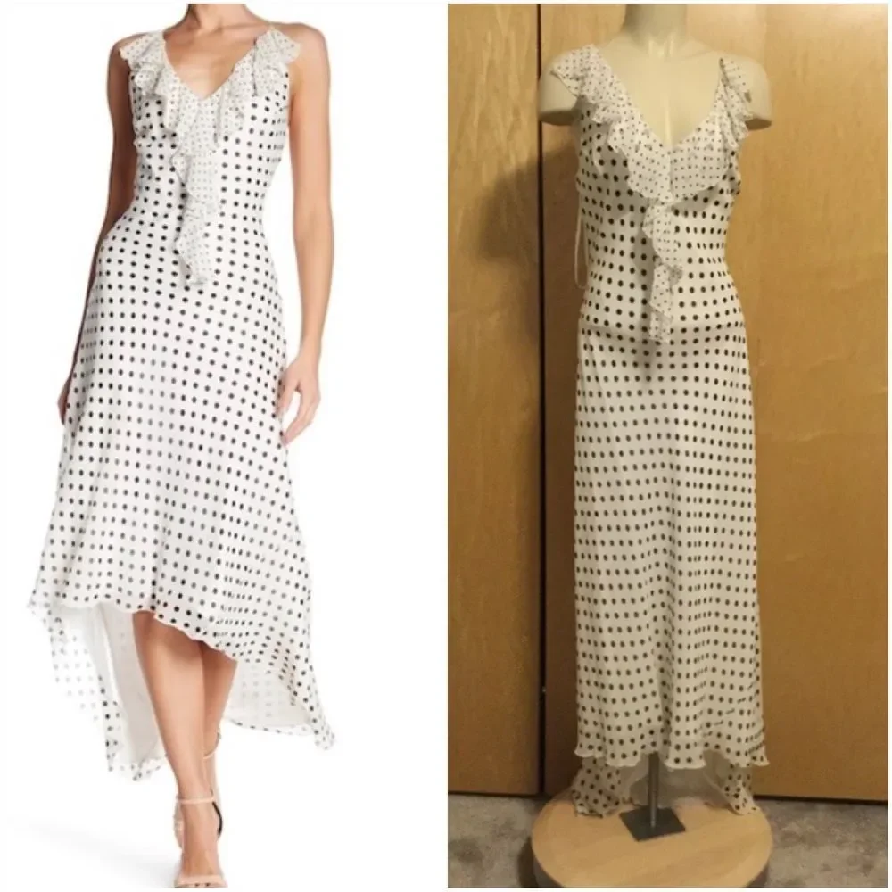 Polka dress Issue Sleeveless Ruffle Print … - Picture 1 of 8